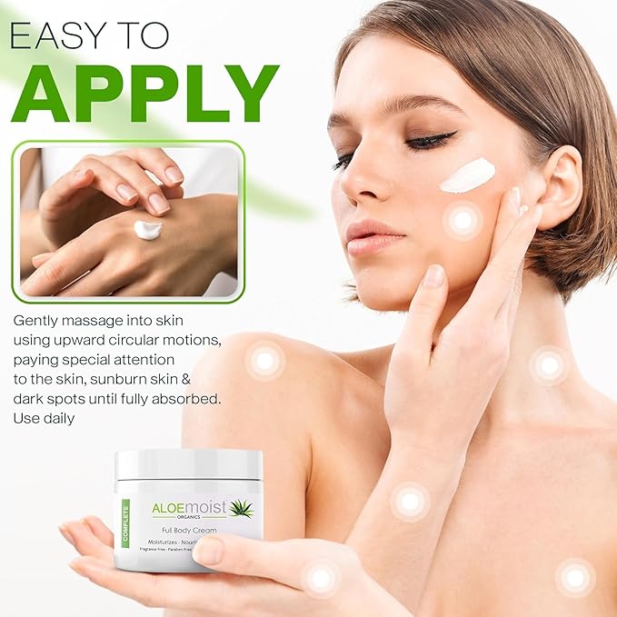 Organic Aloe Vera Lotion - Face & Body Moisturizing Cream with Natural Aloe Vera, Vitamin E Oil, Vitamin C, Retinol Cream, Shea Butter – Anti Aging Face Moisturizer for Women, Dry Skin (2 oz)