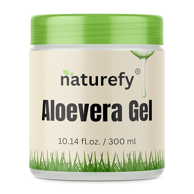 Aloe Vera Gel | 100% Pure & Organic | Farm Fresh Aloe Vera Pulp Extract with Jojoba Oil, Glycerine & Vitamin E | Hydrating, Soothing & Skin Repair Gel for Face, Hair & Body | 10.14 fl.oz.
