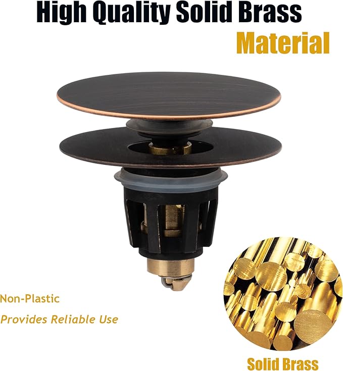 Artiwell Universal Bathroom Sink Drain Stopper, Fits Most Pop-Up Drains for Vessel Sink Lavatory Vanity, Sink Drain Strainer with Detachable Hair Catcher, Tested by Plumber in US (Oil Rubbed Bronze)