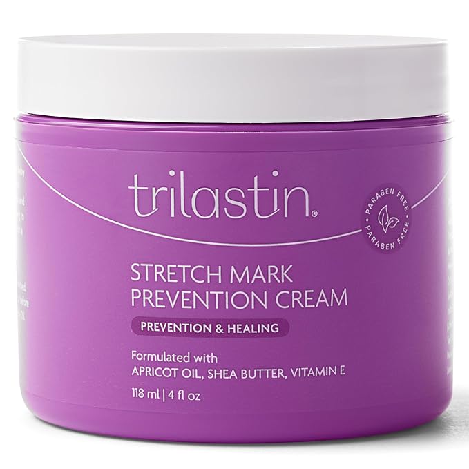 TriLASTIN Stretch Mark Cream for Pregnancy - Pregnancy Stretch Mark Prevention & Pregnant Belly Cream & Belly Oil for Pregnant Women - Paraben Free 4 Fl Oz, Citrus Scent