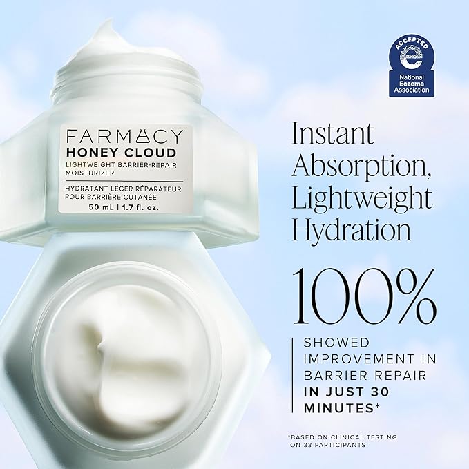 Farmacy Honey Cloud Lightweight Face Moisturizer - Hydrating Face Lotion Infused with Hyaluronic Acid, Peptides & Chamomile - Daily Facial Moisturizer for Oily, Sensitive, or Combination Skin (50ml)