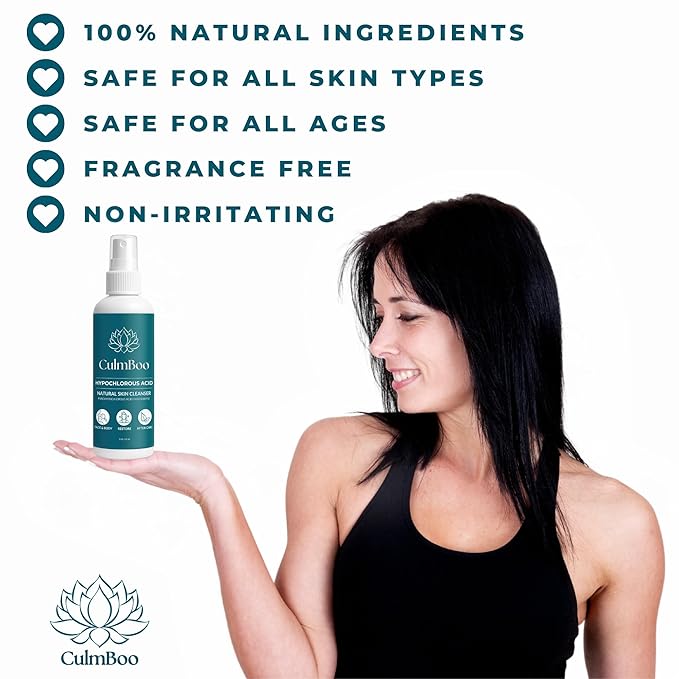 Hypochlorous Acid Spray for Face & Skin – HOCl Facial Toner & Hydrating Mist for Sensitive, Acne-Prone Skin – Soothing pH-Balanced Formula for Daily Refresh, Cleansing & Redness Support – 8 oz