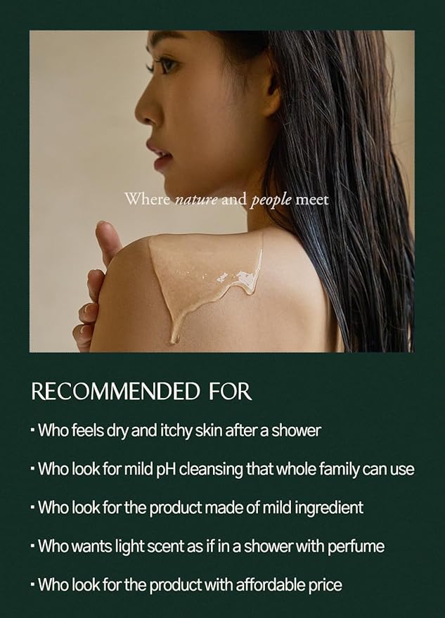laferme Low pH balanced Gentle Korean Body Wash with Natural & Organic Ingredients, Hypoallergenic for Sensitive Skin, Moisturizing & Hydrating for Dry Skin, For Women & Men, 33 Fl Oz, Lavender Musk