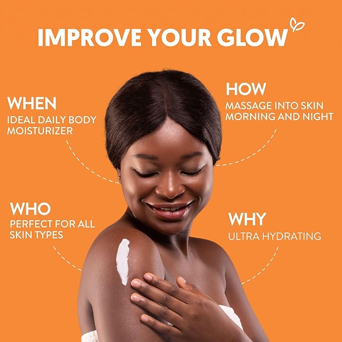 By Nature Glow Vitamin C + Caffeine Body Balm for Dark Spots – Hydrating Skin Moisturizer with Whipped Shea Butter – Vegan, Cruelty-Free, Made in New Zealand (6.8 oz)