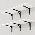 36 Inch White Floating Shelves Wall Mounted, 12 Inch Deep Wall Shelves with Visible Brackets, Deep Bookshelf for Home, Rustic Bathroom Shelf, Deep Shelves for Plant, Books, Set of 2