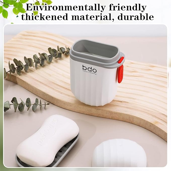 Zulay Kitchen Pack of 4 Portable Plastic Soap Dish Box for Travel Bathroom Soap with Cover for Bathroom(Multicolor)