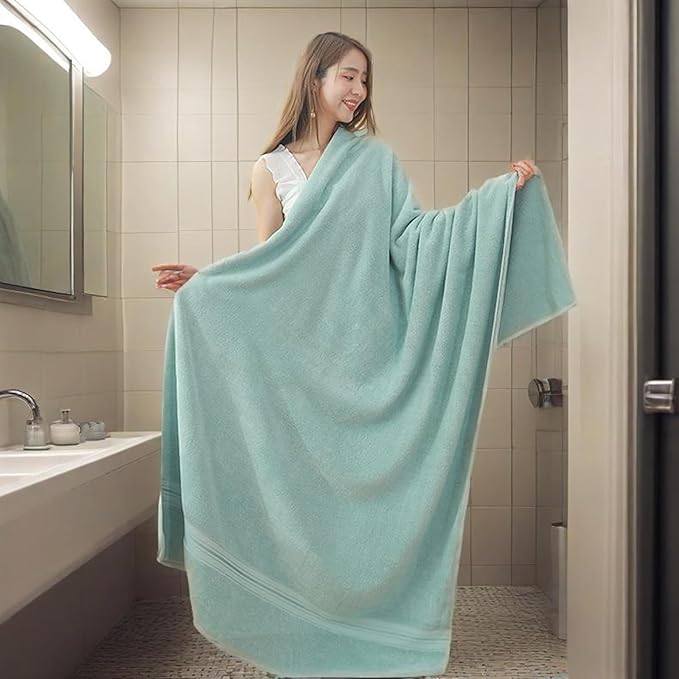 Bath Sheet,Oversized Bath Towel,Beach Towel, 40x73 inches, Extra Large,100% Luxury Cotton, Super Soft & Absorbent (Green, Extral Large)