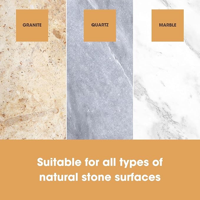 Furniture Clinic Granite & Quartz Spray Cleaner for Kitchen Worktops & Sinks - Non Abrasive Cleaning & Streak Free Finish - Stain Remover & Cleaning for Black or White Marble Stone Worktop - 500ml