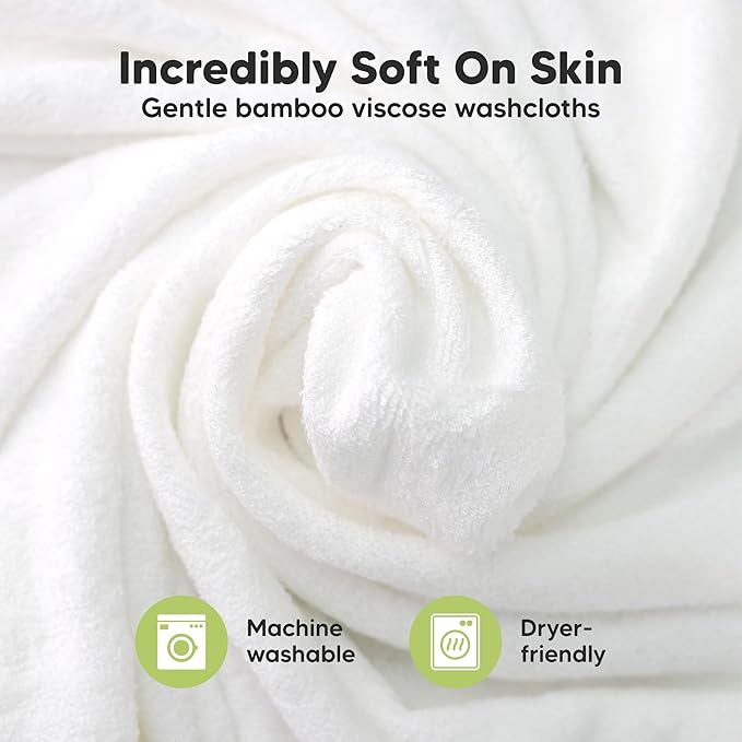 6-Pack Baby Washcloths - Soft Absorbent Viscose from Bamboo Wash Cloths for Babies, Kids, Toddlers, Infant, Newborn Bath Towels, Gentle on Sensitive Skin, 10x10 Reusable Face Towels (Khaki)