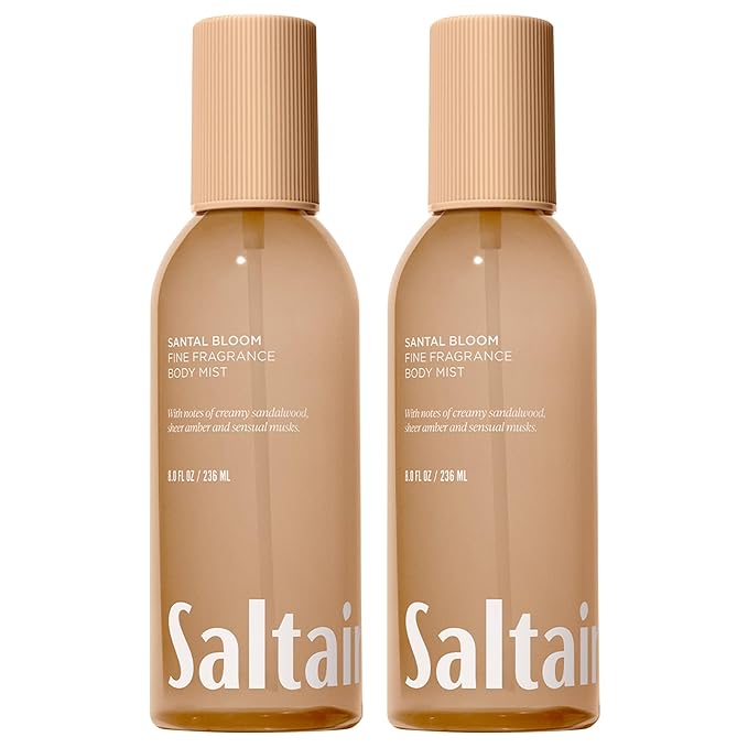 Saltair Body Mist 2 Pack - Fine Fragrance, Lightweight Body Spray Mist with Santal Bloom Scent. Long Lasting Perfume Mist. 2x 8oz Bottles