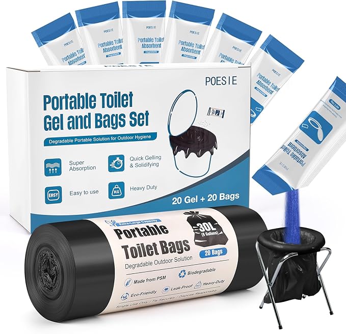 Poesie Poo Absorbent Gel Powder for Portable Toilet Camping Hiking Outdoor Portable Potty Resolution