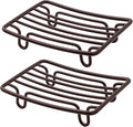 Bar Soap Dish Holder for Shower Bathroom Stainless Steel Rust Proof Self Draining, Bronze-2 Pack