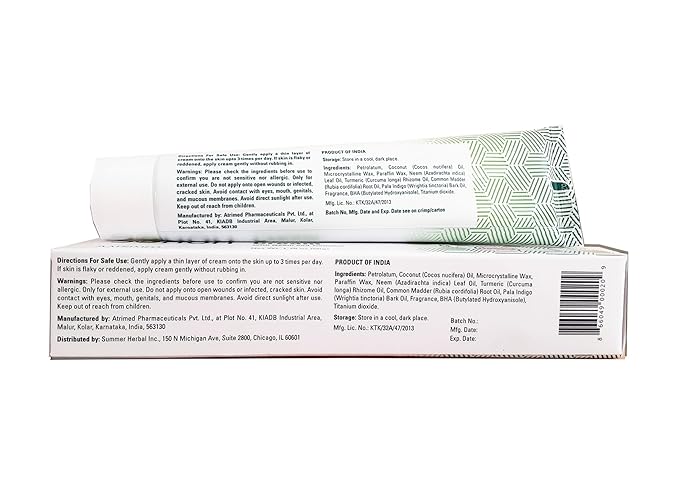 Sorion Cream - Herbal Moisturizer for Dry, Itchy, Flaky Skin with Coconut Oil, Neem, Turmeric and Pala Indigo Plant Skincare