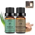 yethious Sandalwood Vetiver Essential Oil Set 100% Pure Organic Undiluted Aromatherapy Oils for Diffuser, Skin, Hair, Perfume, Soap, Candle Making 2 x 10ML