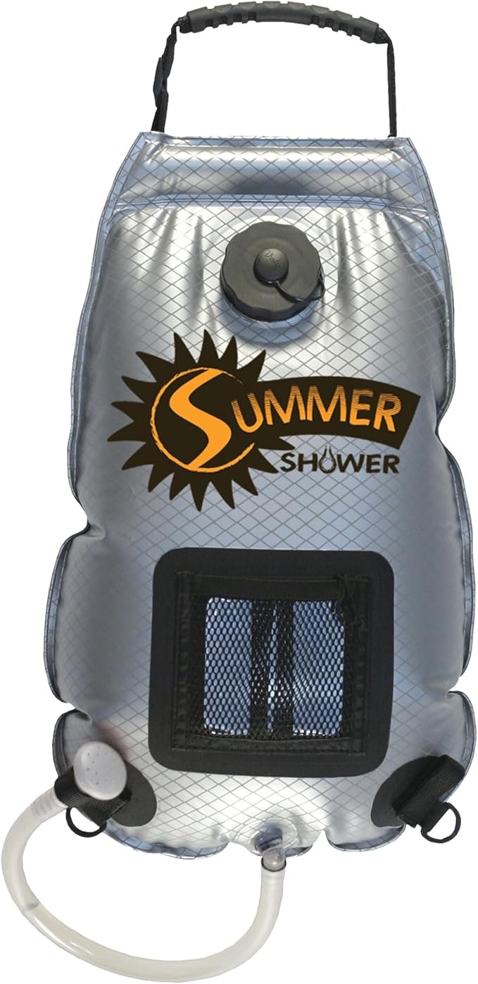 Advanced Elements - Summer Shower/Solar Shower - Different Capacity - Shower Head - Reflective Mirror - Fill Valve - Black or Silver