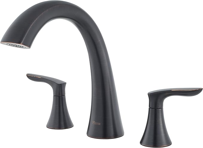 Pfister Weller Roman Tub Trim, Valve Not Included, 2-Handle, 3-Hole Install, Tuscan Bronze Finish, RT65WRY