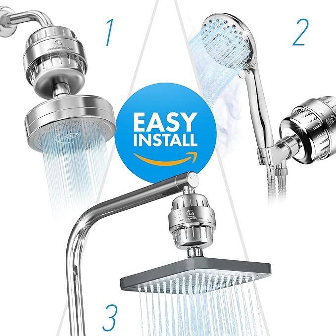 AquaHomeGroup 20-Stage Premium Shower Filter Replacement Cartridge with Spin Propeller 2-Pack (No Housing) - Water Filter Refill Compatible with Any Shower Filter of Similar Design 15 and 20 Stages