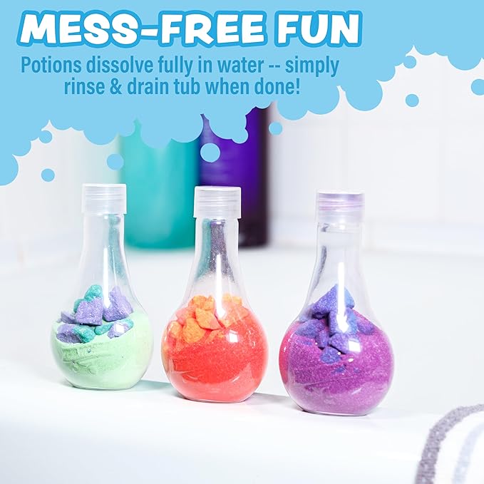 Tub Works® Kids Bath Bomb Potion™ Bath Toy, Variety 6 Pack | Nontoxic | Fizzes, Foams & Bubbles with an Eruption of Color | Interactive Bath Bombs | Fun Science Toddler Bath Toys