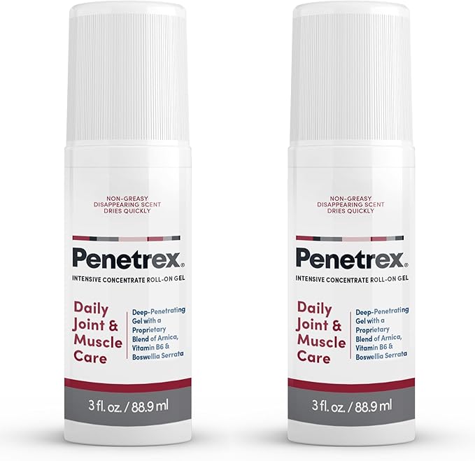 Penetrex Joint & Muscle Therapy - Soothing Gel for Back, Neck, Hands, Feet - Premium Whole Body Rub with Arnica, Vitamin B6 & MSM - 3oz Roll On Gel (2-Pack)