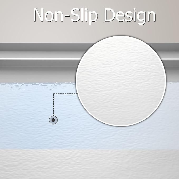 MORVANO 32 x 60 x 4 Shower Base with Single Threshold Rectangular Left Drain Location Shower Base in Glossy White, Acrylic Shower Pan with Black Stainess Steel Cover, Left Drain
