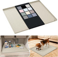 URMONA Waterproof Silicone Under Sink Mat 25'' x 22'' Shelf Liner for Kitchen and Bathroom, Cabinet and Counter Protector, Storage and Organizers, Litter Mat, Pet Cat Puppy Essentials(Cream)