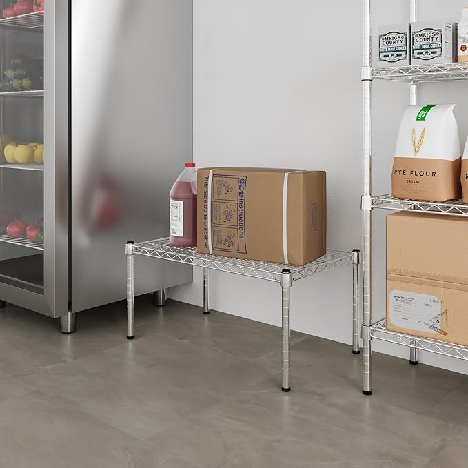 Wire Shelving Kit | NSF Commercial Storage Rack Unit (1-Tier | 14" Height, 18" Deep x 30" Wide)