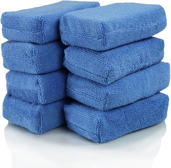 Chemical Guys Premium Microfiber Towel Bundle (16 in. x 24 in.) (Pack of 6) and Premium Grade Microfiber Applicators (Pack of 8)