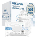 McKesson Washcloth Wipes for Adults, Unscented (6 Pack, 576 Washcloths) Disposable Wash Cloths for Body - Fragrance-Free No-Rinse Formula - Good for Incontinence and Elderly - 96 Wipes Per Pack