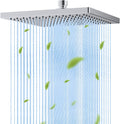 Hibbent Thickness Metal Rain Shower Head, 10 Inch High Pressure Rainfall Shower Head, Square Large Bathroom Waterfall Shower Heads, High Flow Fixed Showerheads with Adjustable Brass Ball Joint, Chrome