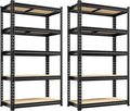 REIBII Set of 2 Storage Shelves 5 Tier Garage Shelving Heavy Duty Metal Shelving 2000LBS Garage Shelves Adjustable Metal Shelf for Kitchen Warehouse Pantry Commercial Use 27.6" Wx11.8 Dx60 H