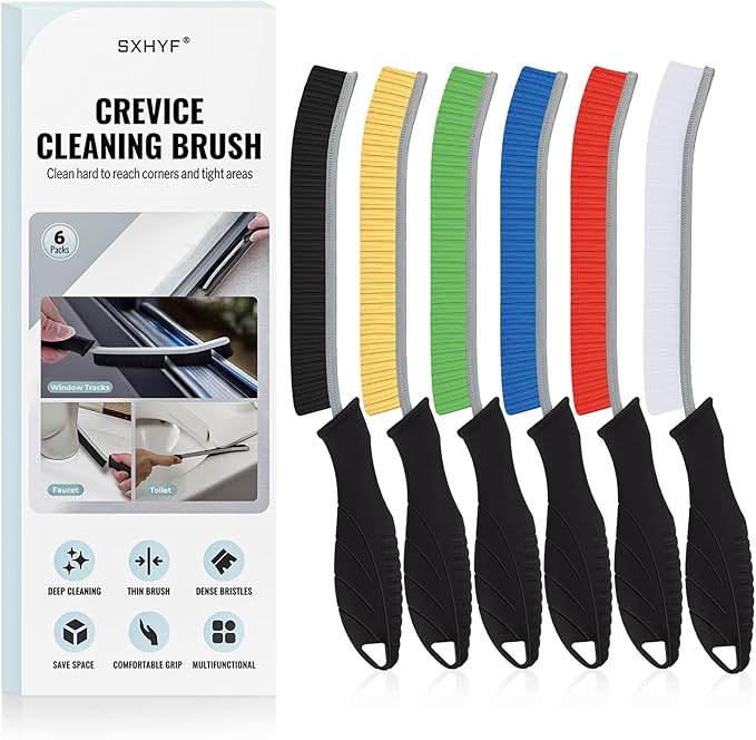 SXhyf Cleaning Brush - Hard Bristle Crevice Cleaning Brush, Multifunctional Gap Scrub Brush, Kitchen Essentials, Bathroom Cleaner Tools for Household Use, Home, Window, Toilet, Stove