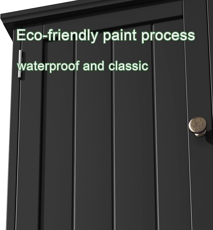 ChooChoo Bathroom Cabinet Wall Mounted 2-Door with 3 Open Shelves， Wooden Medicine Cabinets with Adjustable Shelf，Space Saver Storage Cabinets Over The Toilet for Bathroom&Living Room，Black