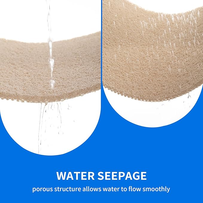 Non-Slip Shower Mat Bathtub Mat for Bath Tub,Anti Slip Bath Tub Mat,Floor Mat,Soft PVC Loofah Bathroom Mats,Foot Scrubber Mat,Quick Drying Easy Cleaning Mats for Wet Areas（40 * 16 Beige）