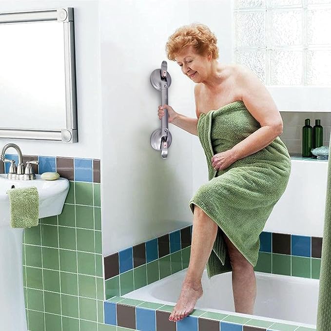 21inch Upgrade Suction Shower Grab Bar, Portable Shower Handle Bar Suction Grip Bar Bathtub Handle with Strong Hold Suction Cup Fitting and Rapid Release for Bathroom(Max Capacity :300lb
