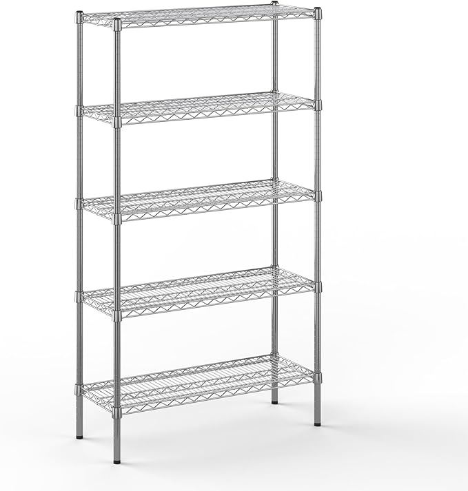 14" Deep x 36" Wide x 64" Height Wire Shelving Kit | 5-Tier | NSF Commercial Storage Rack Unit