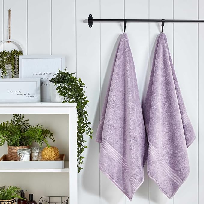 Christy Supreme Hygro 6 Piece Towel Set | Lavender | 100% Luxury Supima Cotton | Ultra Soft | Super Absorbent | 650GSM | 2 Bath Towels 2 Hand Towels 2 Face Cloths