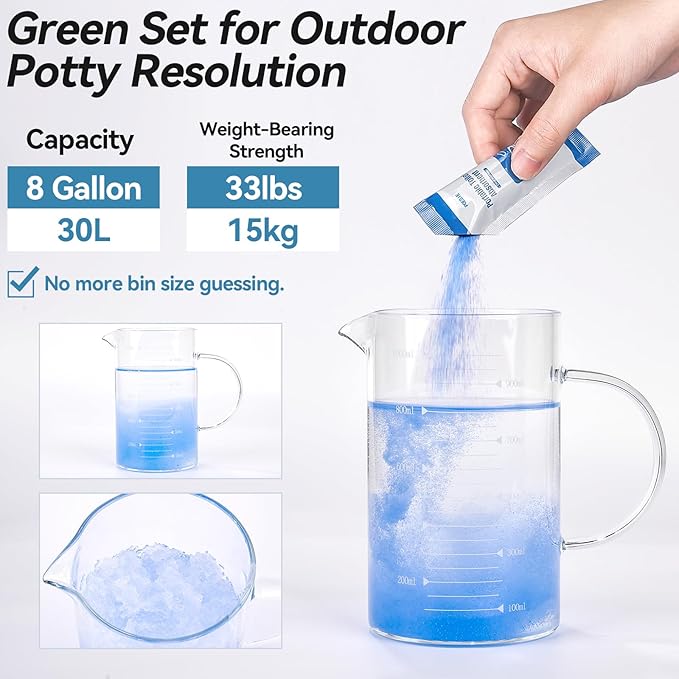 Poesie Poo Absorbent Gel Powder for Portable Toilet Camping Hiking Outdoor Portable Potty Resolution