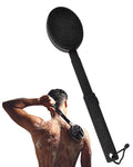 Black Wolf Silicone Body Scrubber & Exfoliator - Vibrating Loofah Shower Scrubber Brush with Handle Extension for Back - Deep Cleaning & Exfoliating Body Scrub - Bath Hygiene Essentials - Men & Women