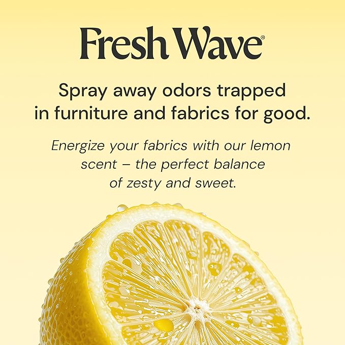 Fresh Wave Lemon Scent Odor Eliminator Spray & Air Freshener, 24 fl. oz. | Odor Absorber for Home, Furniture, Fabrics & Trash | Safer Odor Relief