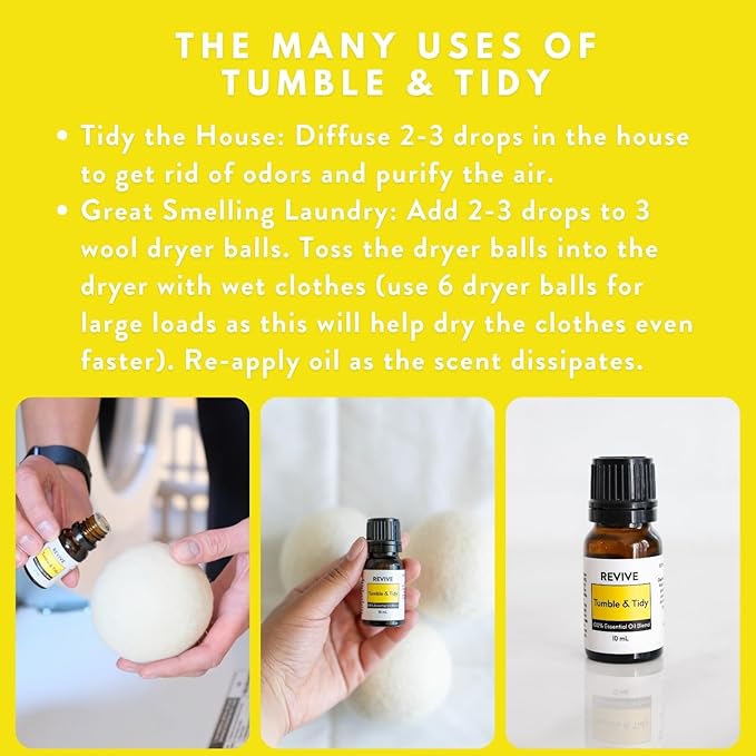 Tumble & Tidy Essential Oil Blend 30mL by Revive Essential Oils - 100% Pure Therapeutic Grade, for Diffuser, Humidifier, Massage, Aromatherapy, Skin & Hair Care