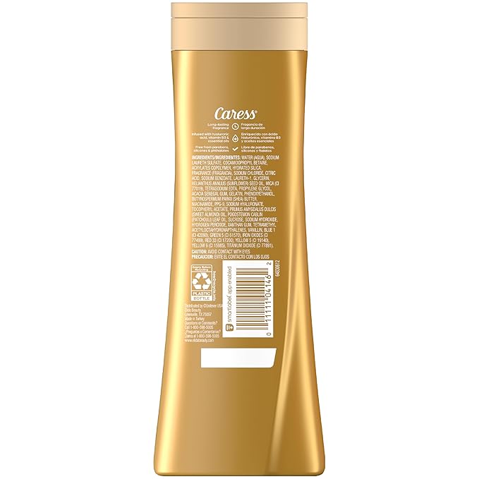 Caress Body Wash for Women, Shea Butter & Brown Sugar, Hydrating and Exfoliating Shower Gel for Gorgeous Radiant Skin, 20 fl oz, 4 Pack