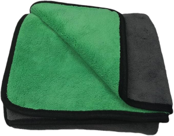 Large Microfiber Drying Towel for Car, Great Thick Soft Plush Towels, 36 x 24inches 800GSM Thickness, Quality, Washable, Absorbency No Scratch Lint Free Drying Towel (36 x 24inches,Grey-Green,1pack)