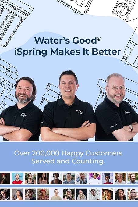 iSpring SGS-Tested Lead Removal Whole House Water Filter System, Reduces Sediments, Chlorine, and up to 99% Lead, Model: WGB32B-CPB, Pack of 1