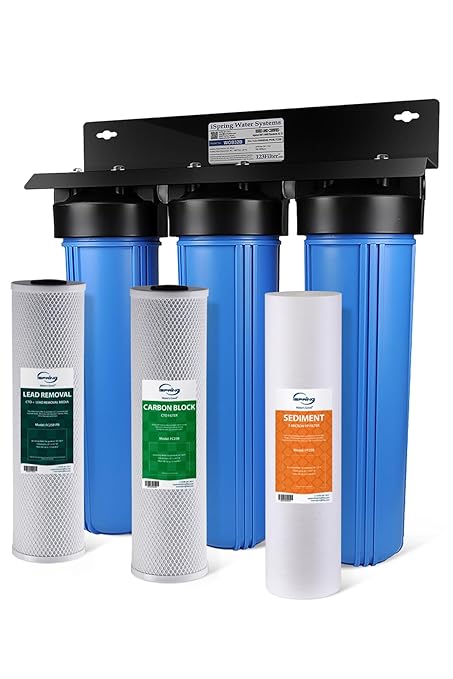 iSpring SGS-Tested Lead Removal Whole House Water Filter System, Reduces Sediments, Chlorine, and up to 99% Lead, Model: WGB32B-CPB, Pack of 1