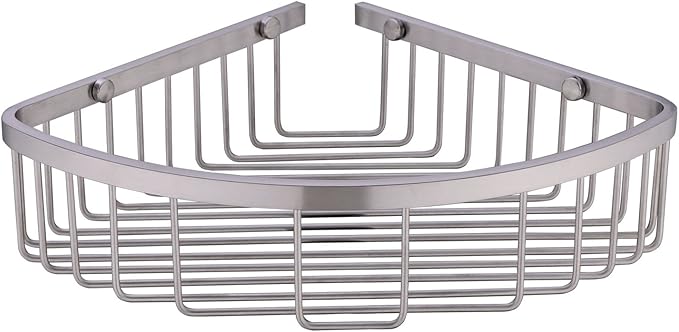 304 Stainless Steel Shower Caddy Corner Basket Shelf Bathroom Organizer Wall Mounted Storage, Brushed Nickel
