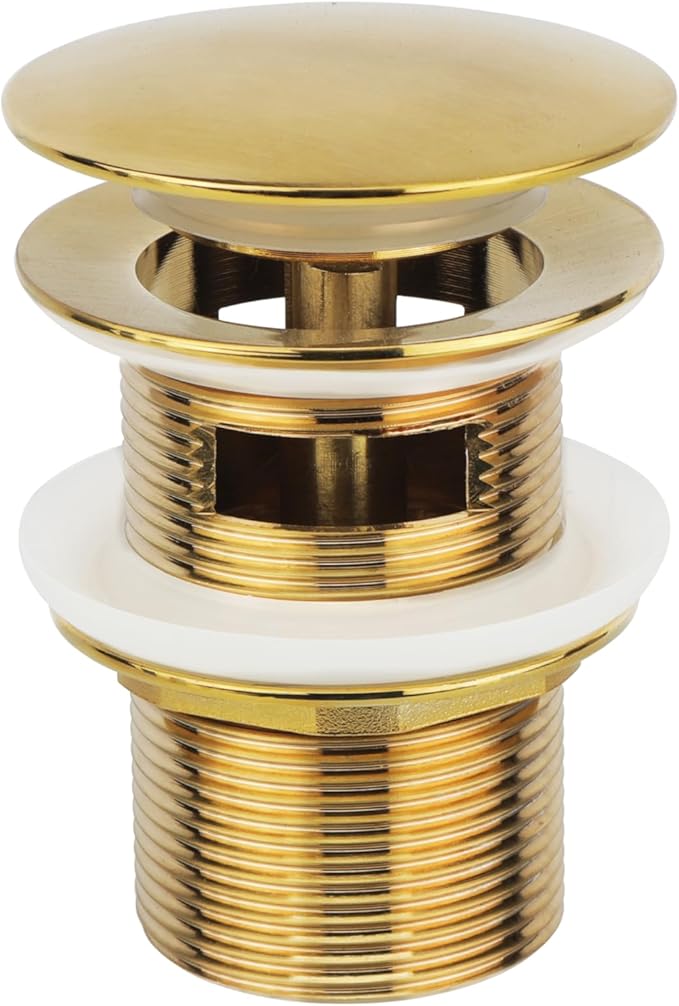 Brushed Gold Freestanding Bathtub Drain Stopper, Compatible with Freestanding Bathtub Drain Rough-in Kit