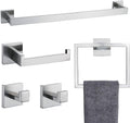 TNOMS Bathroom Towel Bar Set 5 Pieces Brushed Nickel Square Modern Bathroom Hardware Set,Stainless Steel Wall Mounted 23.6-Inch