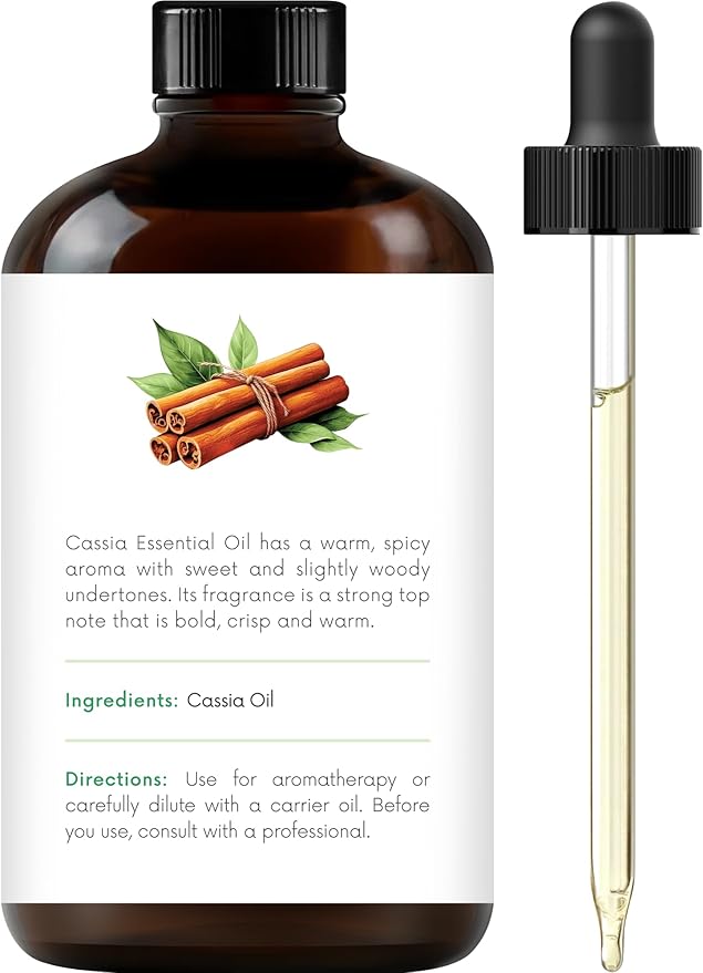 Handcraft Blends Cassia Essential Oil – Huge 4 Fl Oz – 100% Pure and Natural – Premium Grade Essential Oil for Diffuser and Aromatherapy, Skin, Massage, Candle and Soap Making Fragrance