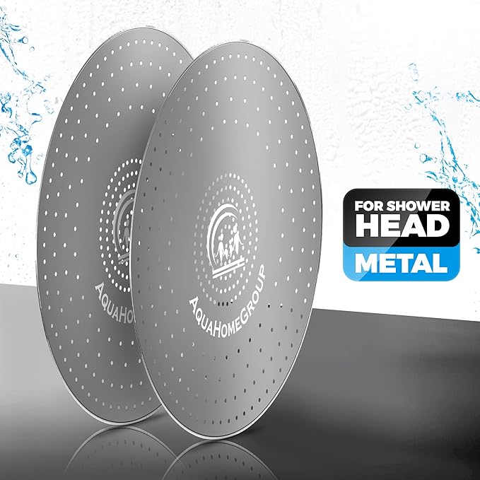 AquaHomeGroup Filtered Shower Head Replacement Spray Plates (Metal, Stainless Steel, 2-Pack)
