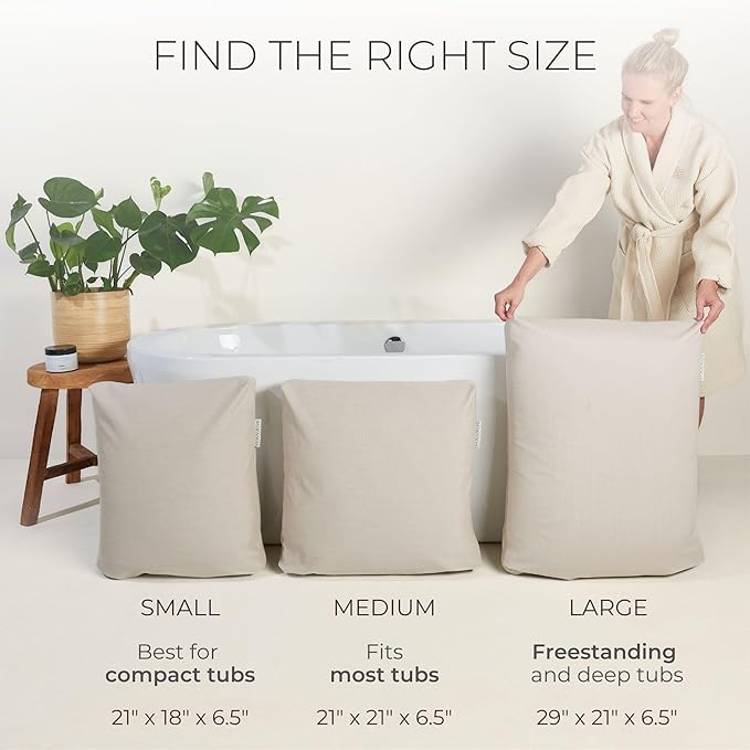 BADESOFA® Luxury Bath Pillow M - Lusciously Soft & Comfortable Tub Pillow for Bathtub - Washable & Quick-Drying Bath Back Pillow - Non-Slip Full Body Tub Pillow - Luxury Spa Cushion in Charcoal